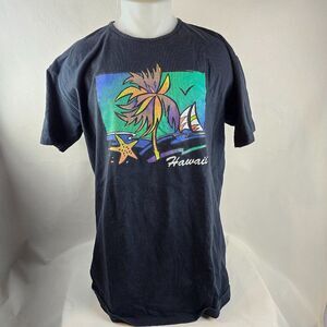 Vintage T Shirt Mens OSFA Large Blue Hawaii Murina Made in USA Souvenir Tourist